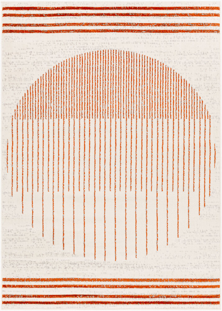 Pisa Machine Woven Rug — Burnt Orange/Charcoal
