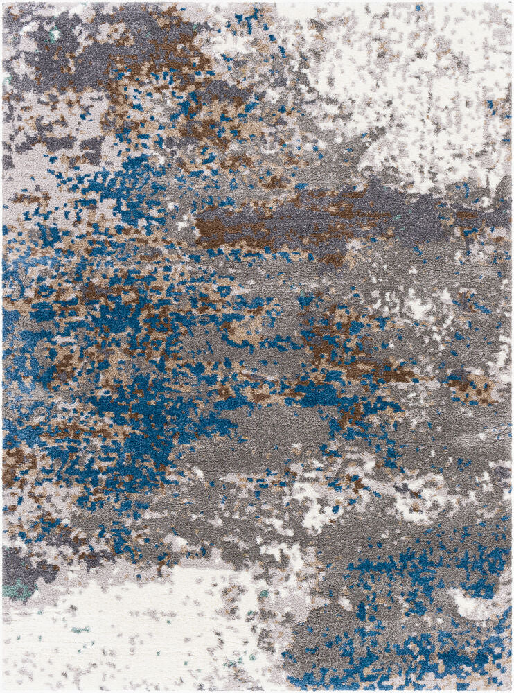 Portofino Machine Woven Rug — Blue/Cream