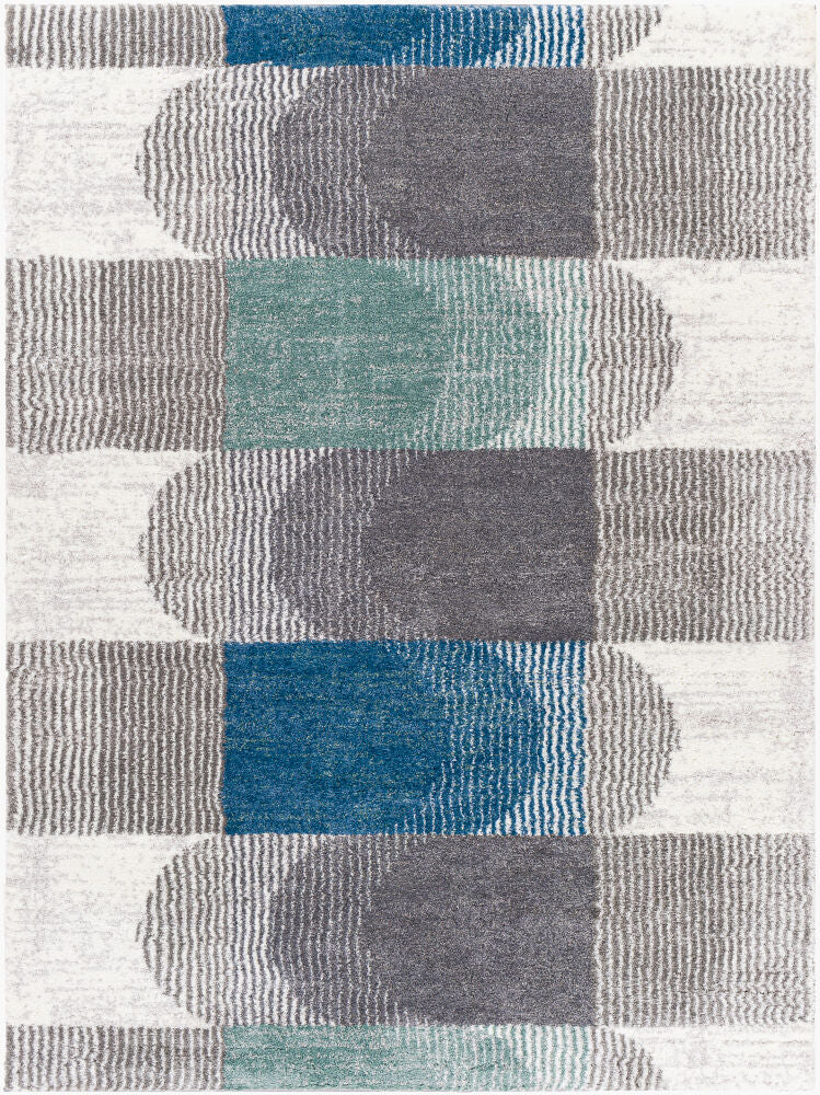 Portofino Machine Woven Rug — Blue/Cream
