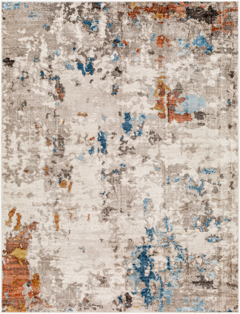 Pertek Machine Woven Rug — Burnt Orange/Dark Blue