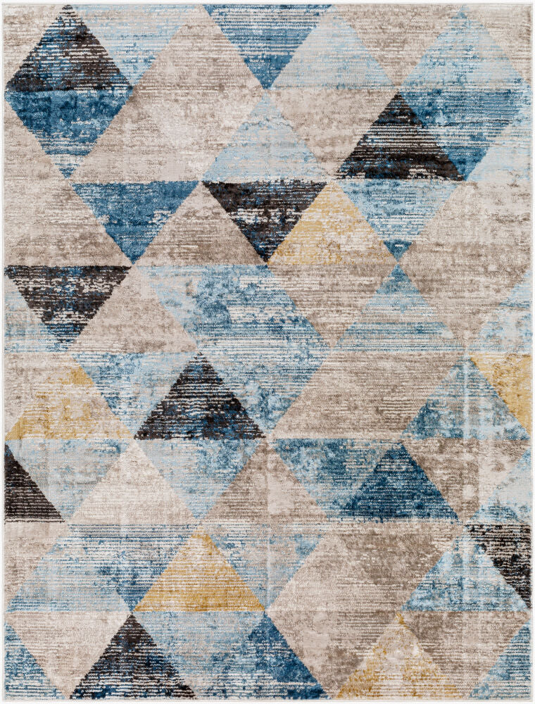 Pertek Machine Woven Rug — Black/Dark Blue