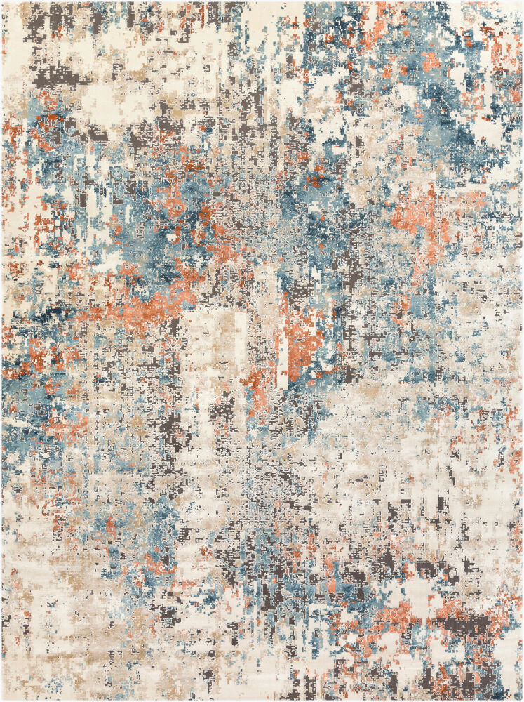 Pune Machine Woven Rug — Burnt Orange/Dark Brown