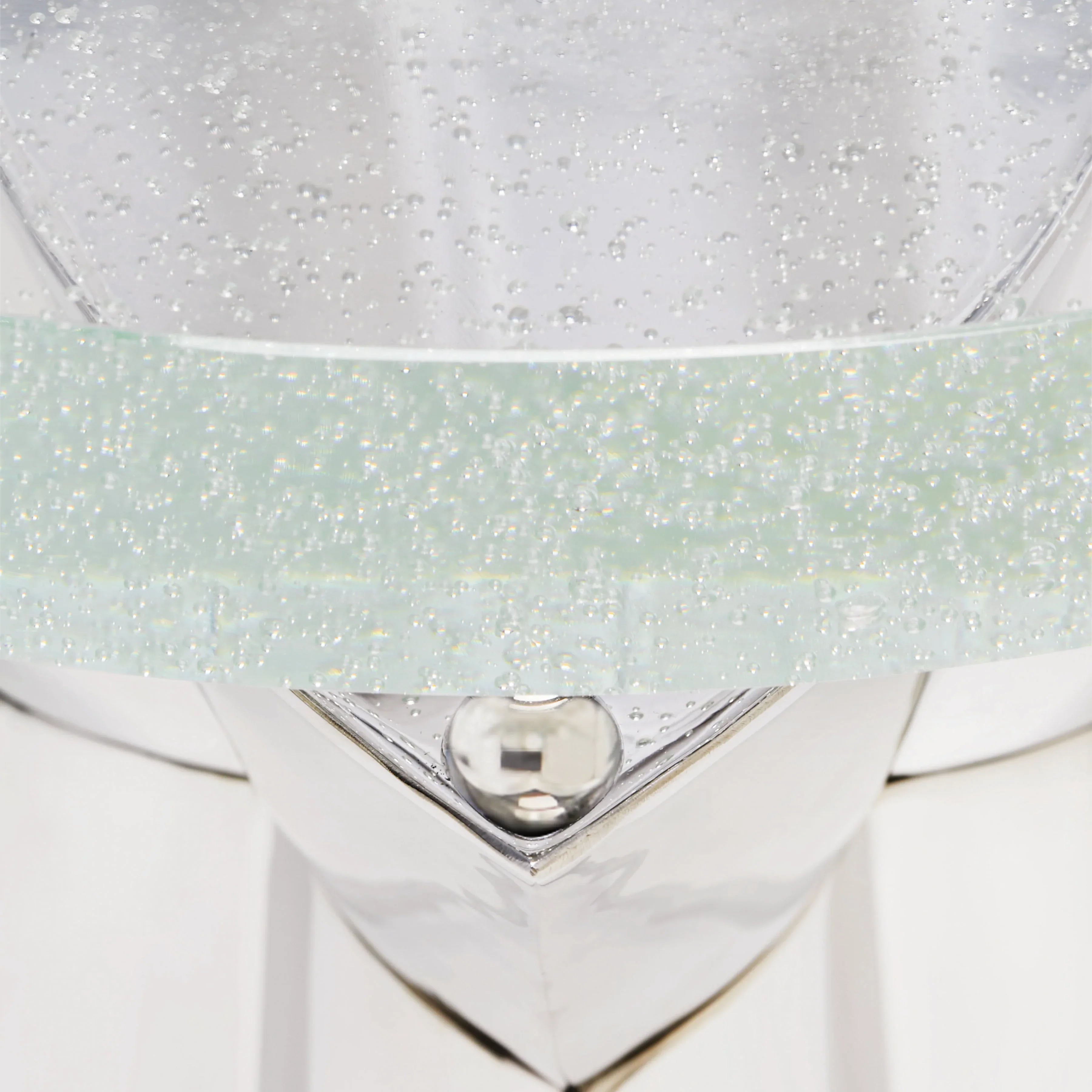 Bernhardt Anika Accent Table — Bubble Glass on Polished Steel Bernhardt End Table