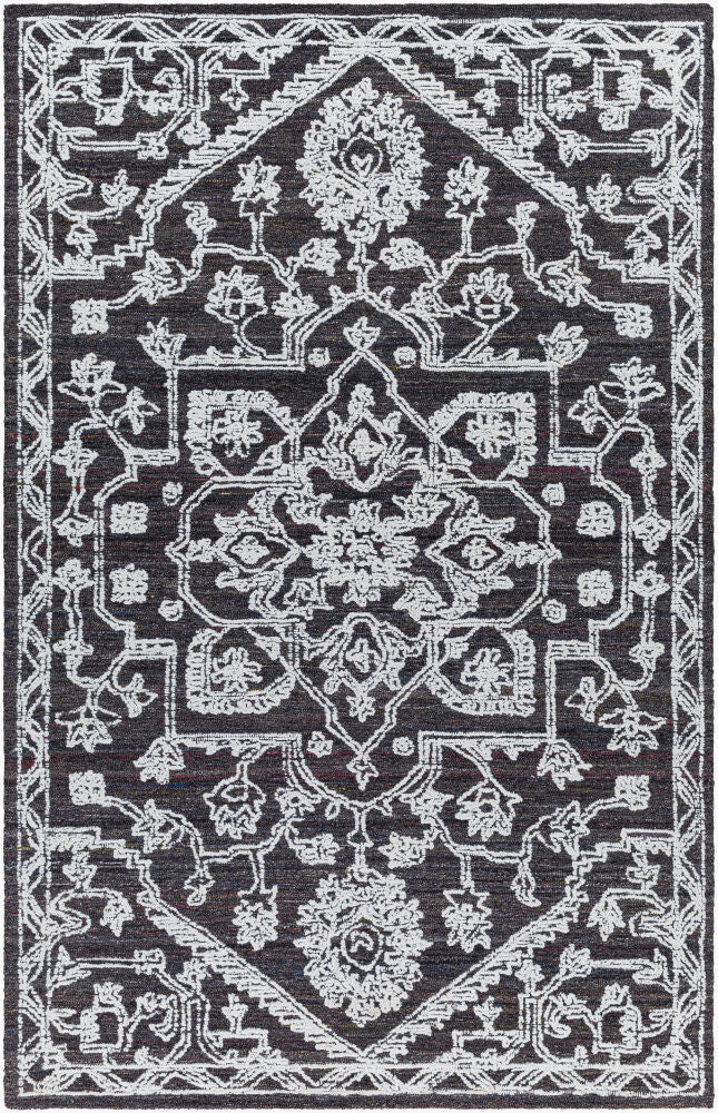 Piazza Handmade Rug — Charcoal/White