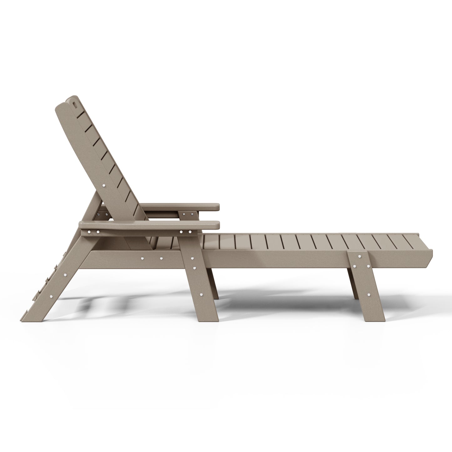 Santa Monica All-Weather Outdoor Reclining Sun Lounger with Arm Rests Weathered Wood Seahawk Designs Patio Chaise Lounges