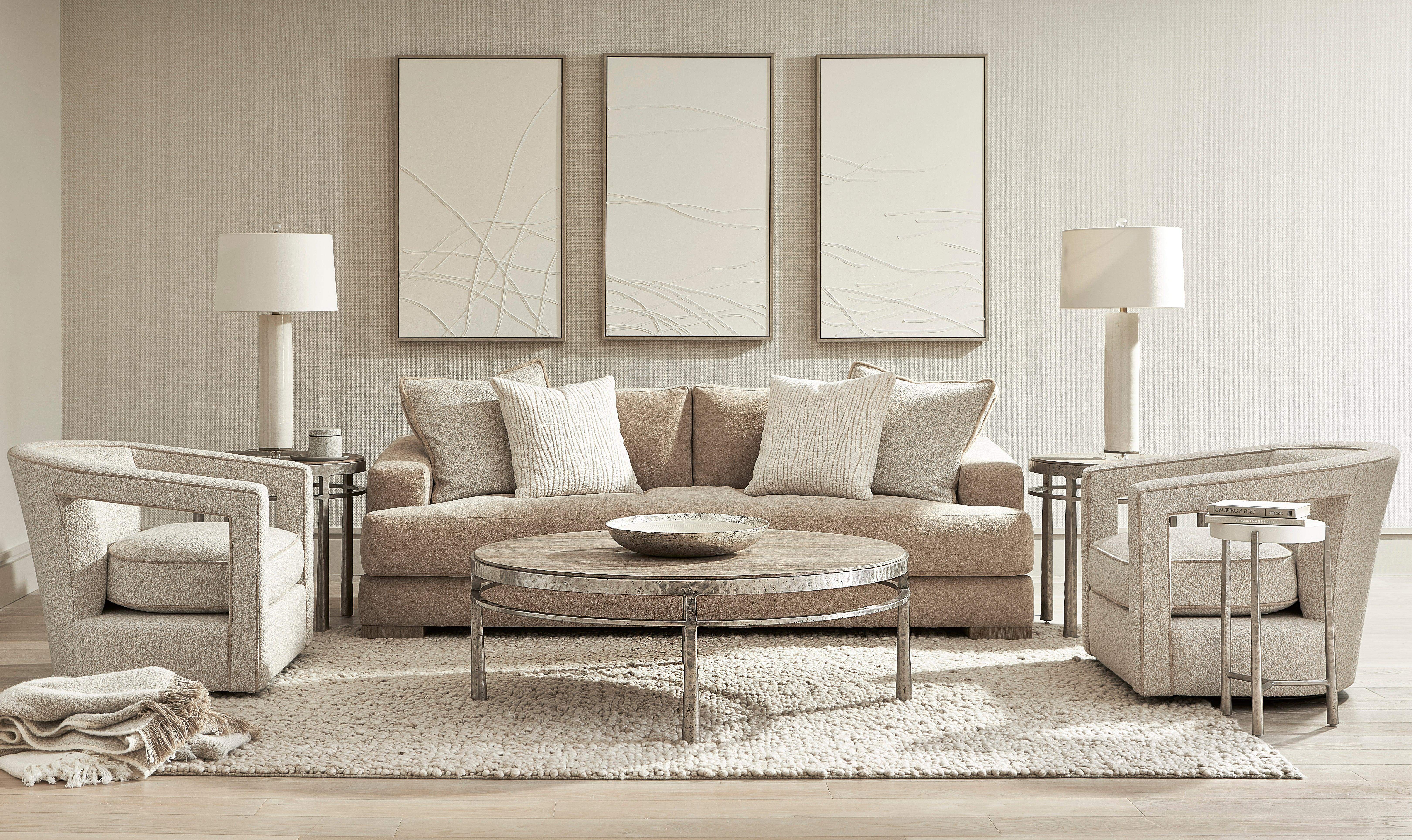 Bernhardt Aventura Side Table — Oak Ringed in Cast Aluminum Bernhardt End Table