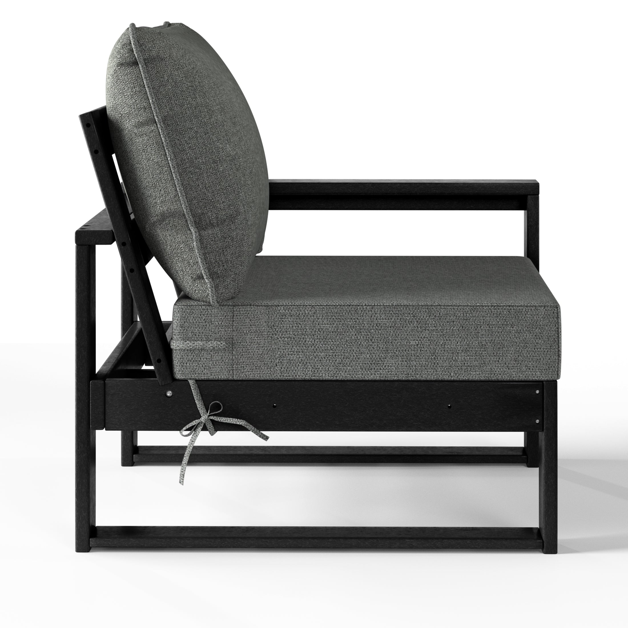 Signature All-Weather Outdoor Modular Patio Deep Seating Right Arm Chair (Right Arm Sectional Seat) Black Gray Seahawk Designs Patio Chairs