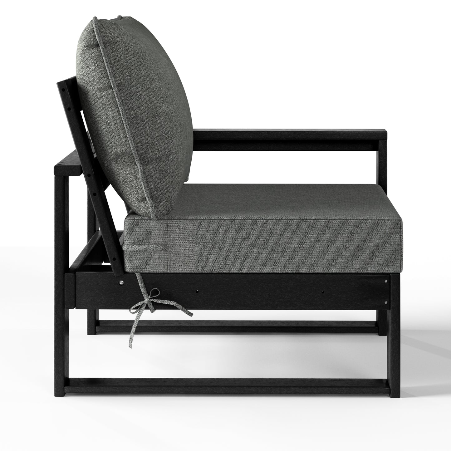 Signature All-Weather Outdoor Modular Patio Deep Seating Right Arm Chair (Right Arm Sectional Seat) Black Gray Seahawk Designs Patio Chairs