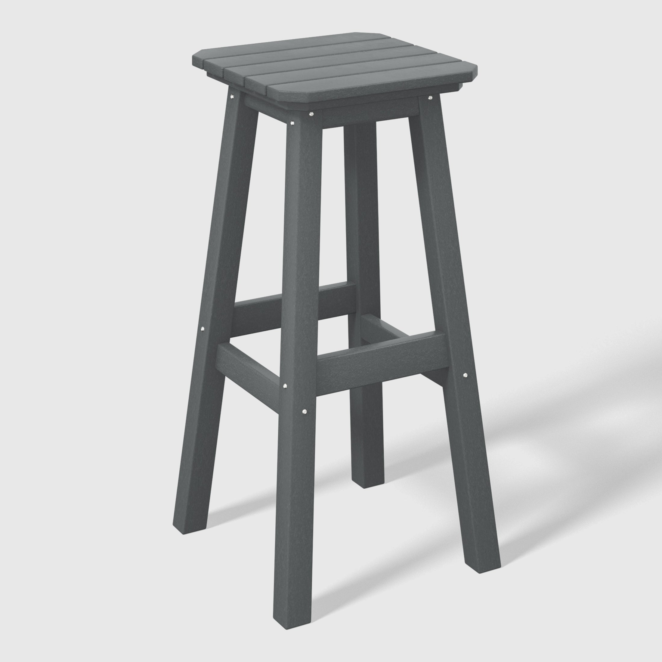 Stockholm All-Weather Outdoor Square Bar Stool (29" Height) Gray Seahawk Designs Patio Bar & Counter Stools