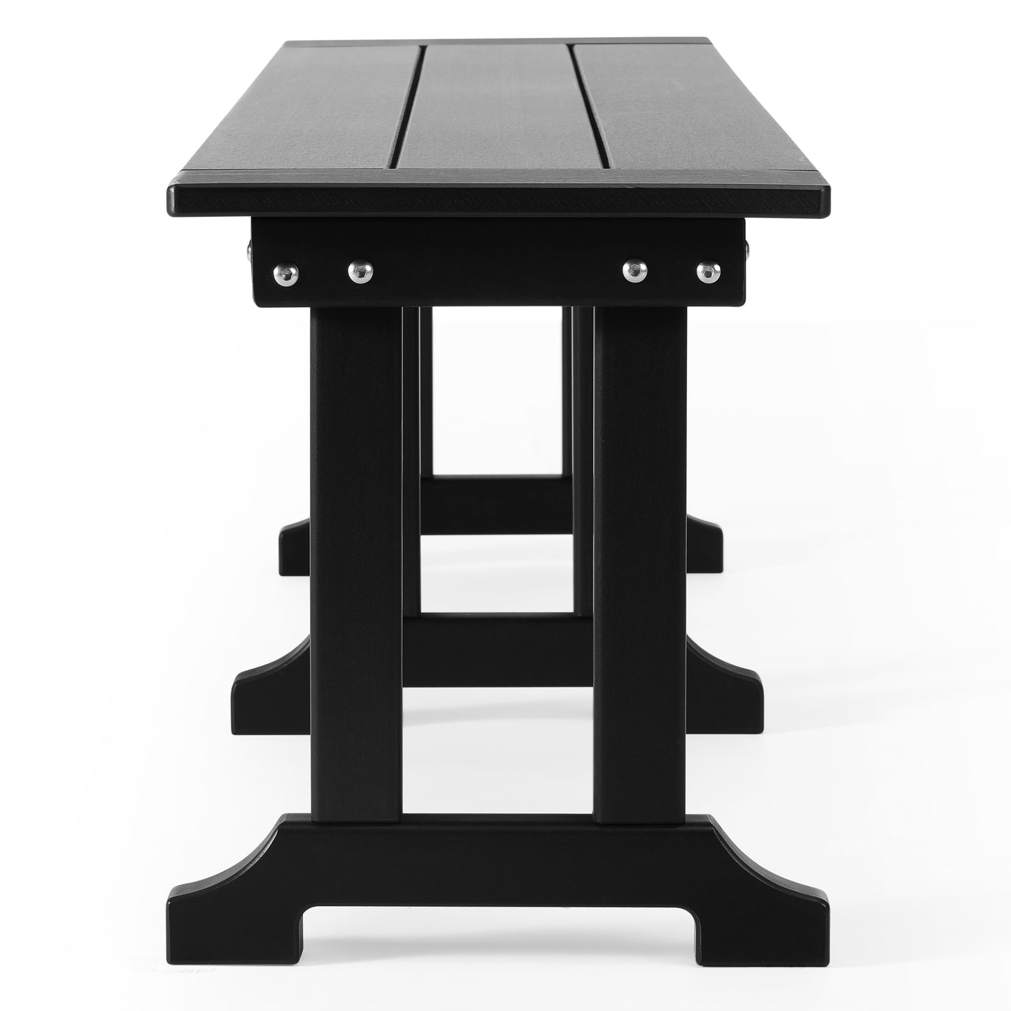 Tuscany All-Weather Outdoor 65" Trestle Dining Bench Black Seahawk Designs Patio Benches