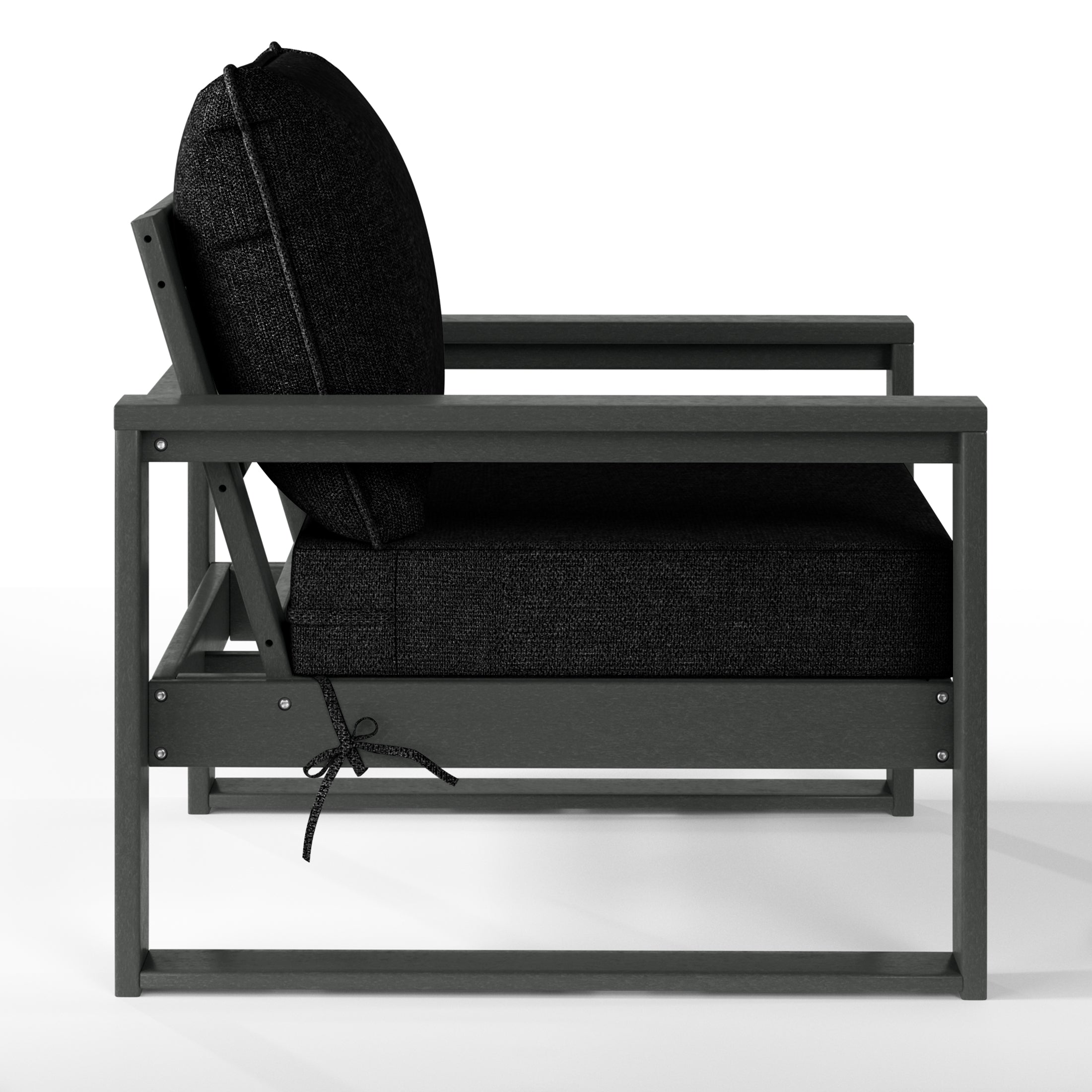 Signature All-Weather Outdoor Modular Patio Deep Seating Club Arm Chair Gray Black Seahawk Designs Patio Chairs
