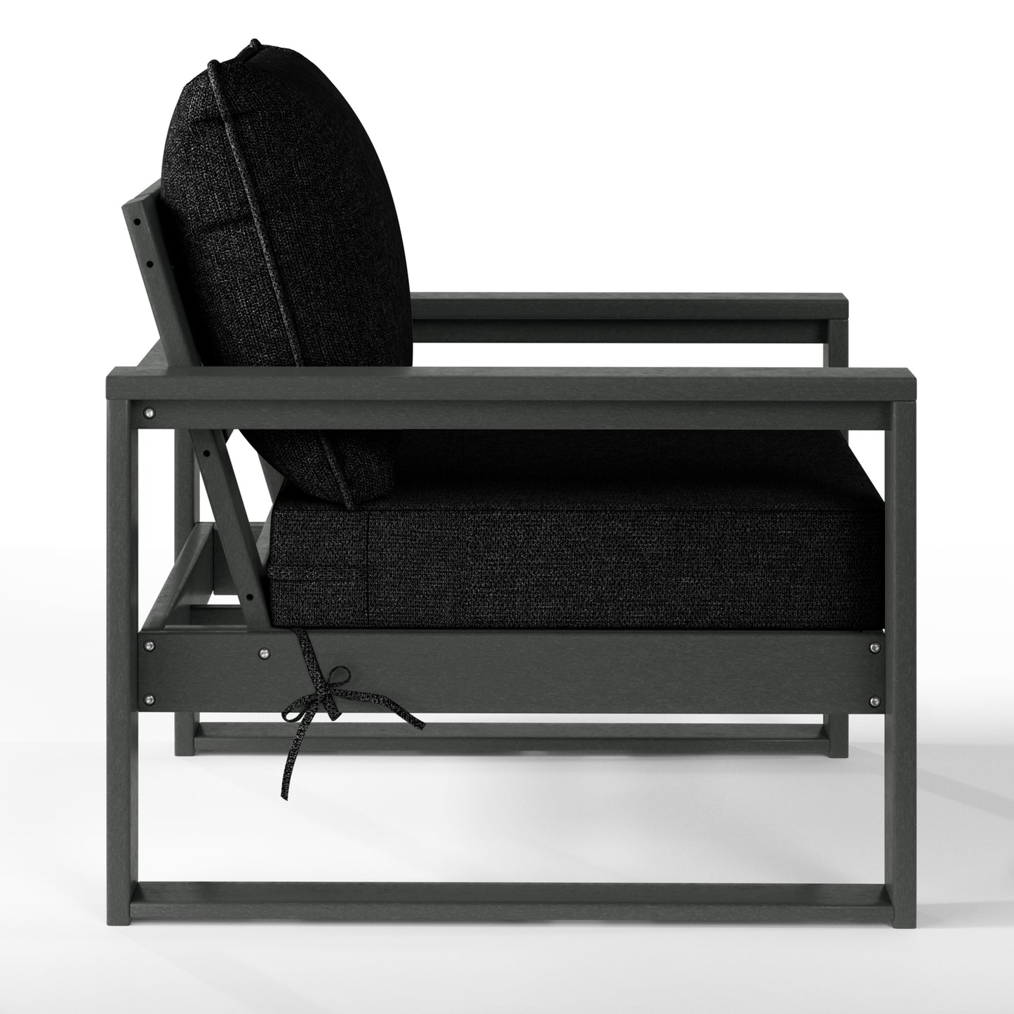Signature All-Weather Outdoor Modular Patio Deep Seating Club Arm Chair Gray Black Seahawk Designs Patio Chairs