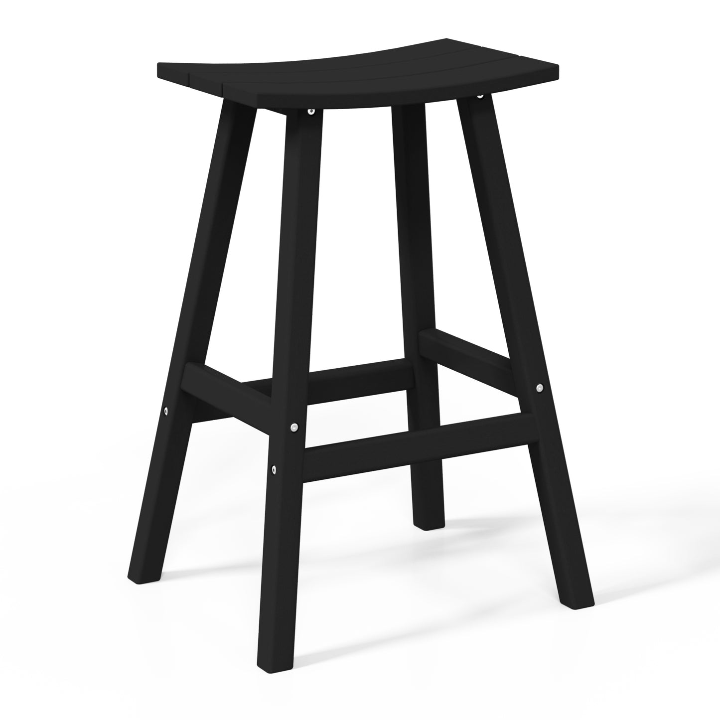 Stockholm All-Weather Outdoor Saddle Bar Stool (29" Height) Black Seahawk Designs Patio Bar & Counter Stools