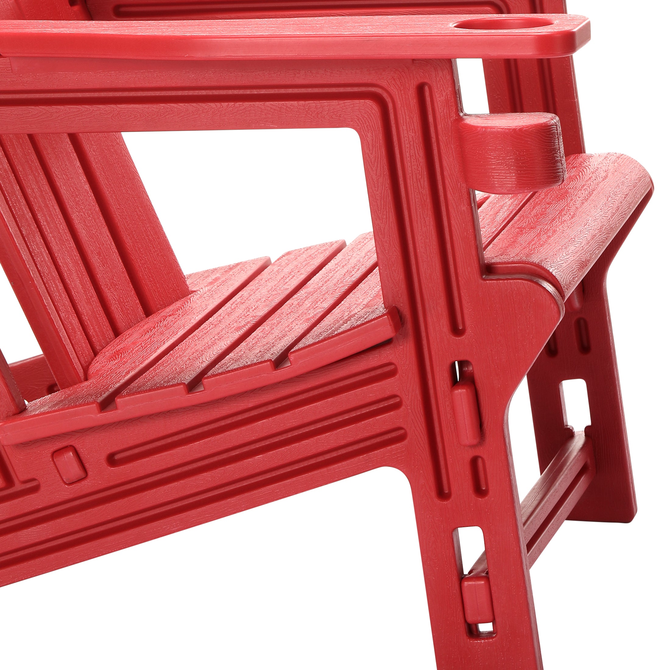 Set of Snap'n Lock Adirondack Chairs with Connecting Wedge Table (No Tools or Hardware) Seahawk Designs Adirondack Chairs