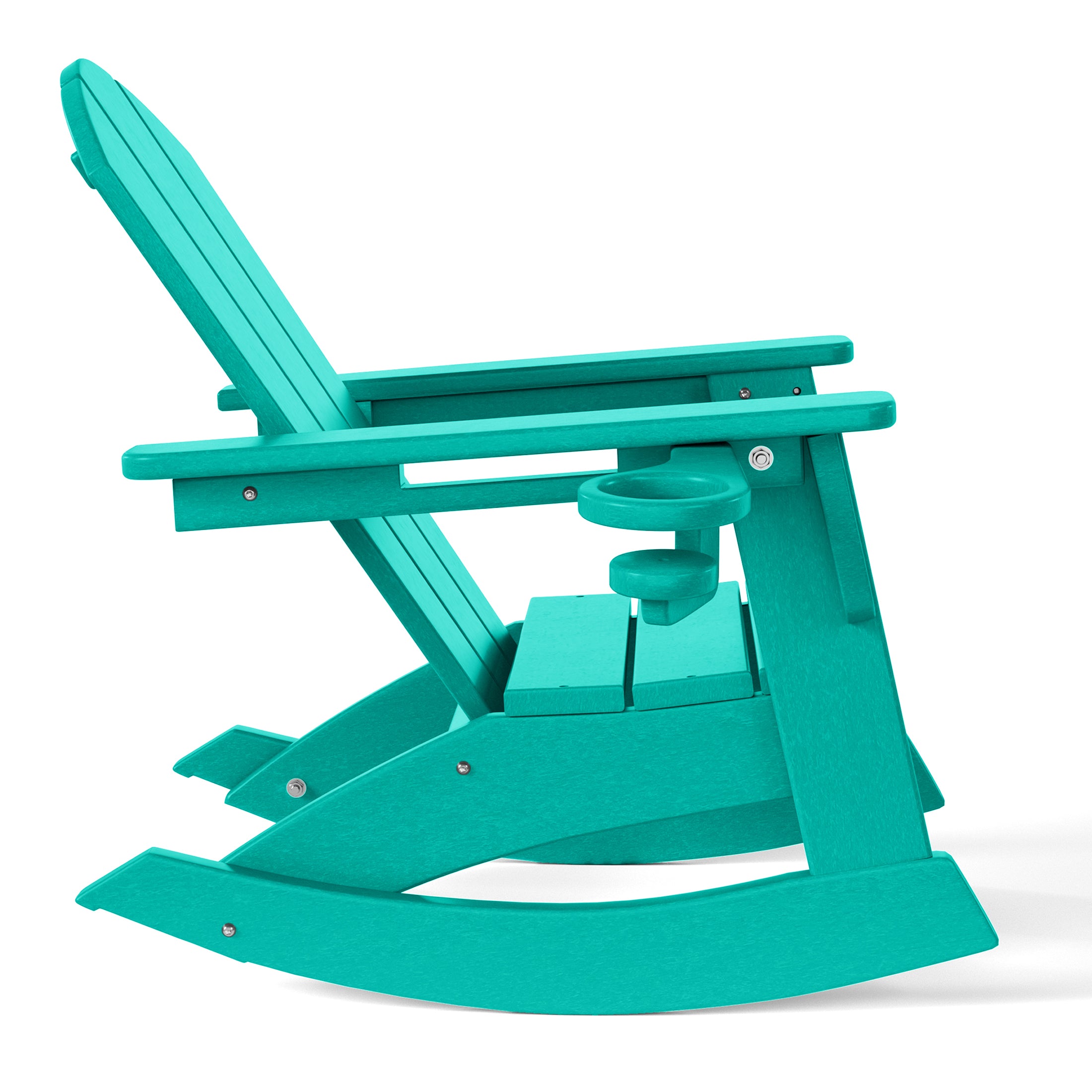 Tiny Terraces Kids Adirondack Rocking Chair with Cup Holder (Set of 2) Seahawk Designs Kids Patio Rocking Chairs