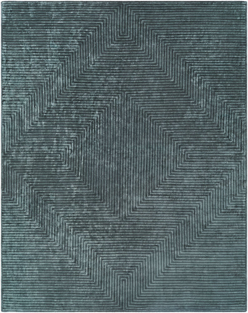 Quartz Handmade Rug — Charcoal/Pale Blue