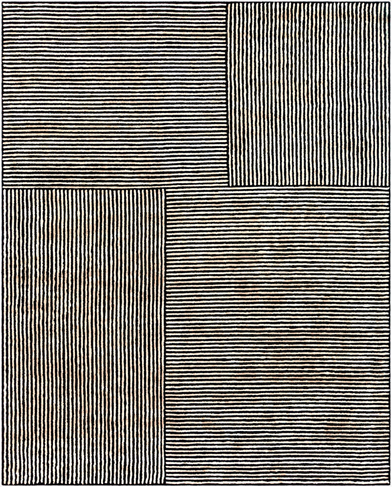 Quartz Handmade Rug — Black/Oatmeal
