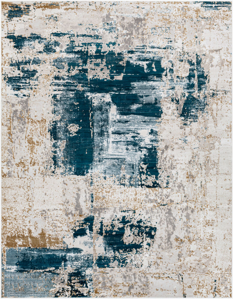 Quatro Machine Woven Rug — Dark Blue/Gray