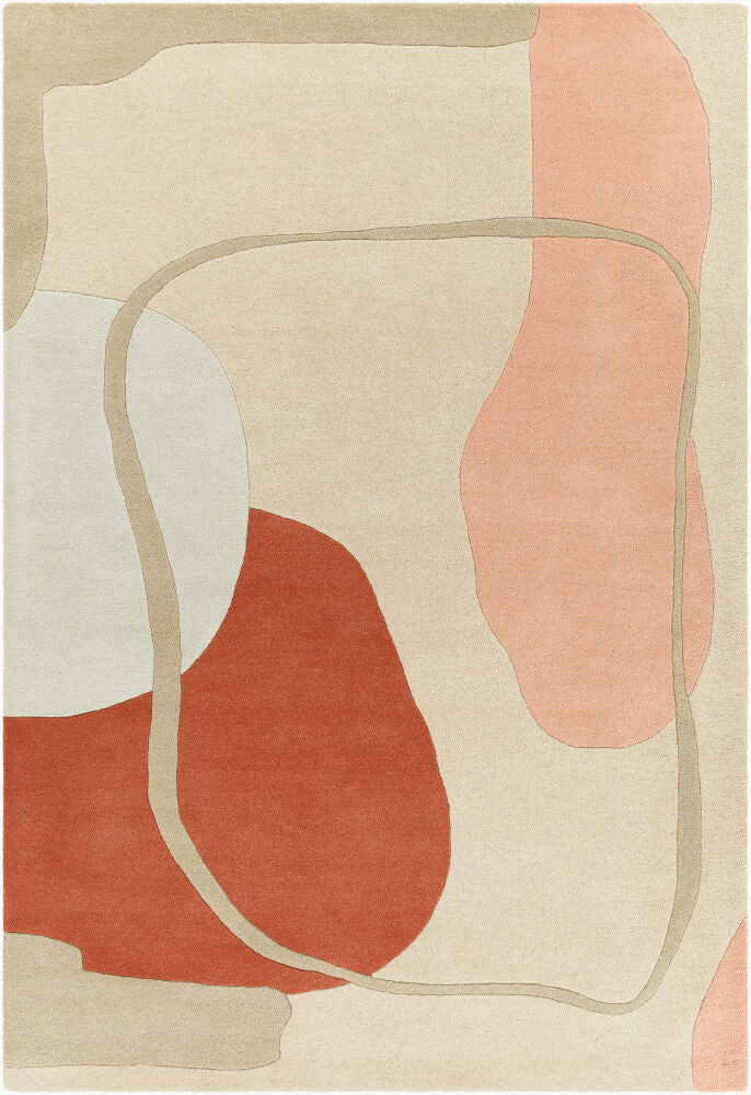 Queens Handmade Rug — Dusty Pink/Medium Gray