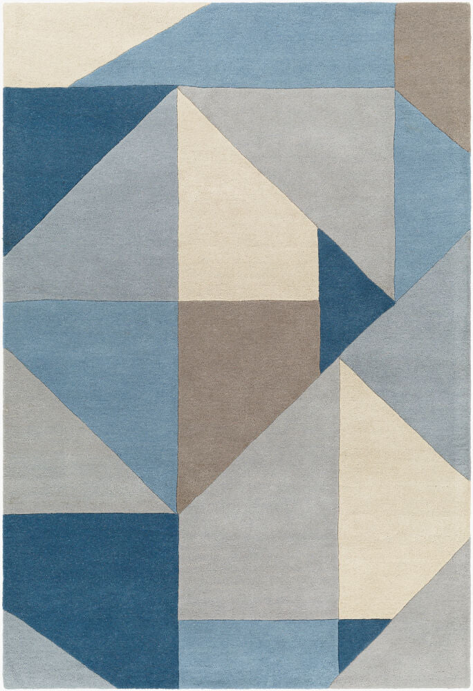 Queens Handmade Rug — Denim/Gray