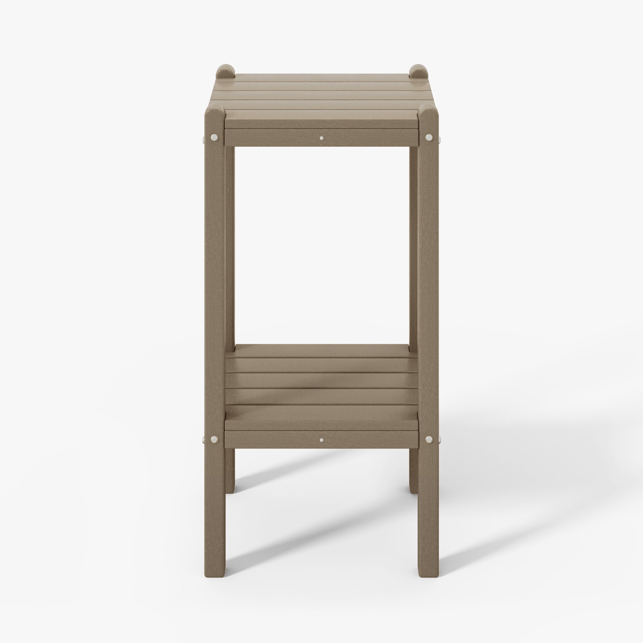 Tuscany All-Weather Outdoor Two Shelf Side Table (36" High) Weathered Wood Seahawk Designs Patio Side Tables