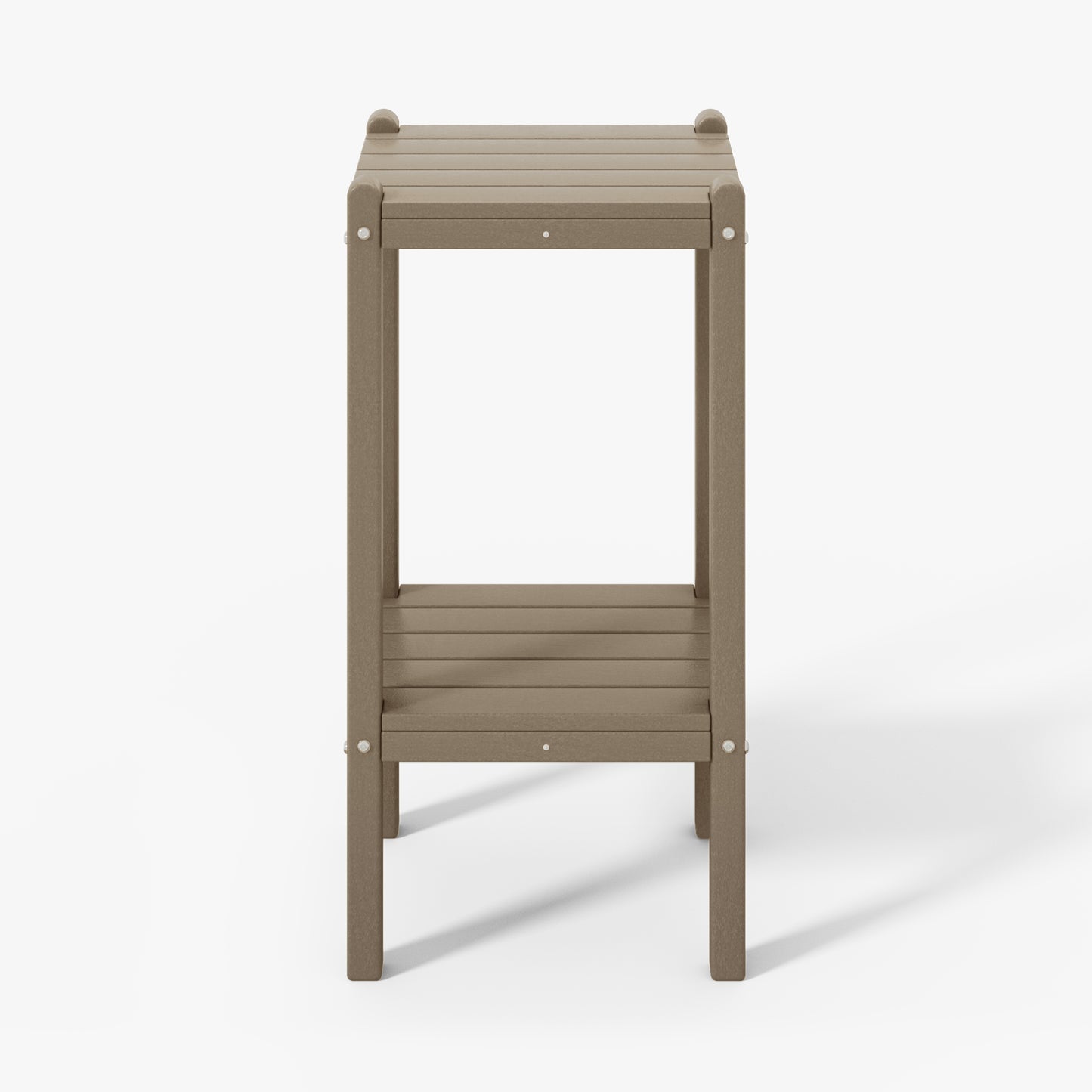 Tuscany All-Weather Outdoor Two Shelf Side Table (36" High) Weathered Wood Seahawk Designs Patio Side Tables