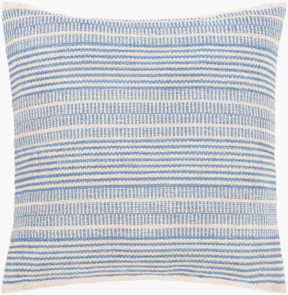 Ryder Accent Pillow — Ivory/Light Blue