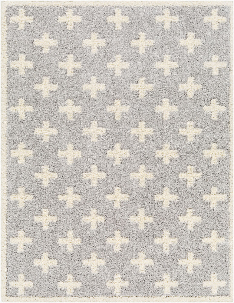 Rodos Machine Woven Rug — Light Slate/White