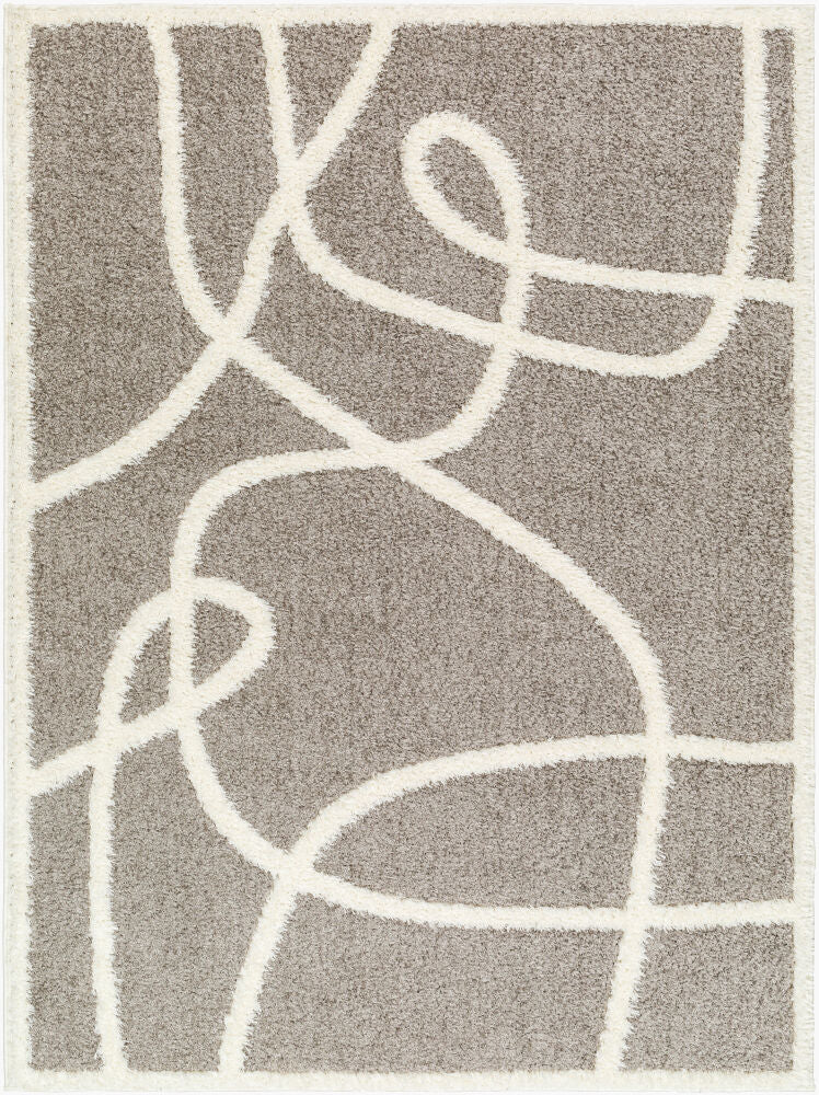 Rodos Machine Woven Rug — Charcoal/White