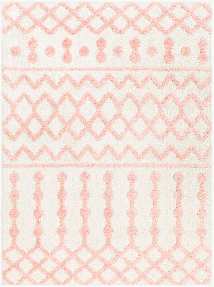 Rodos Machine Woven Rug — Beige/Light Pink