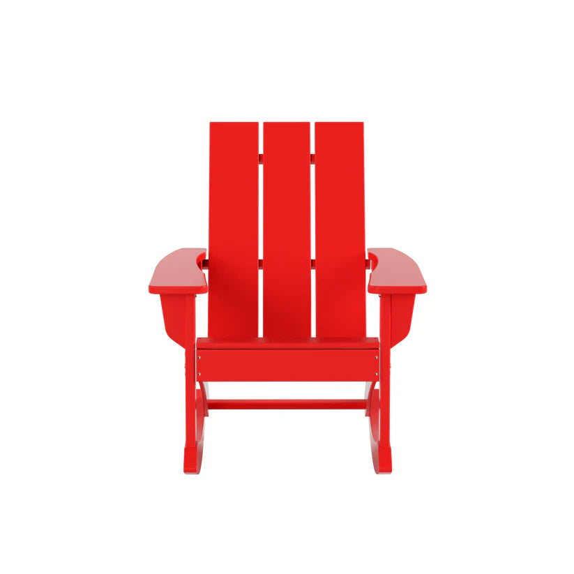 Malibu Modern All-Weather Outdoor Rocking Adirondack Chair Red Seahawk Designs Patio Rocking Chairs