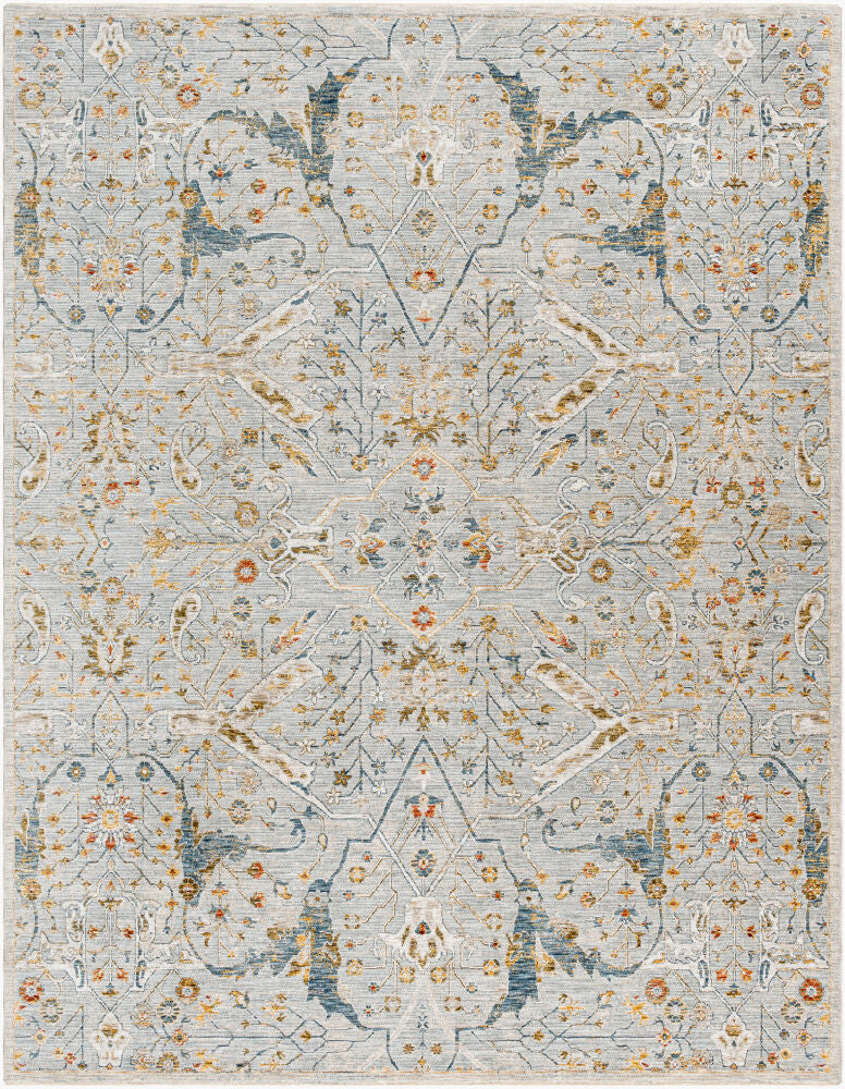 Reina Machine Woven Rug — Cream/Denim