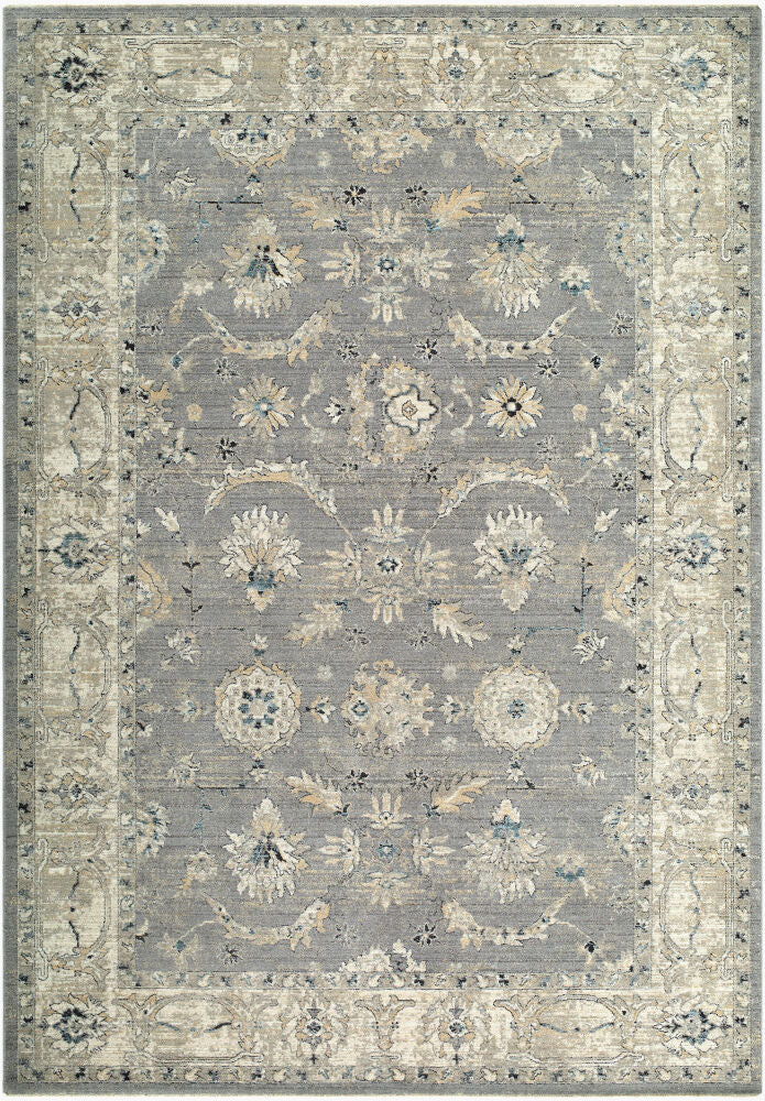 Reflection Machine Woven Rug — Beige/Blue