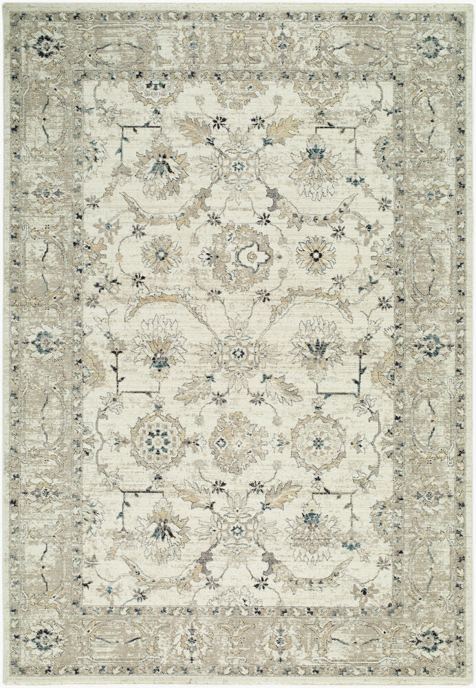 Reflection Machine Woven Rug — Beige/Blue