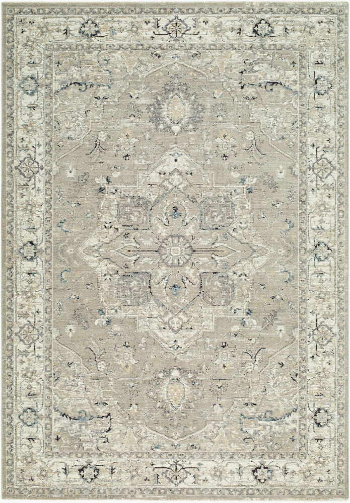Reflection Machine Woven Rug — Beige/Blue