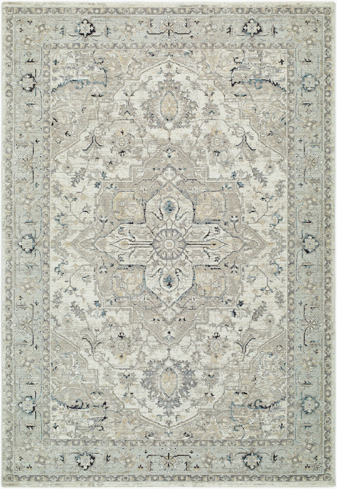 Reflection Machine Woven Rug — Beige/Blue