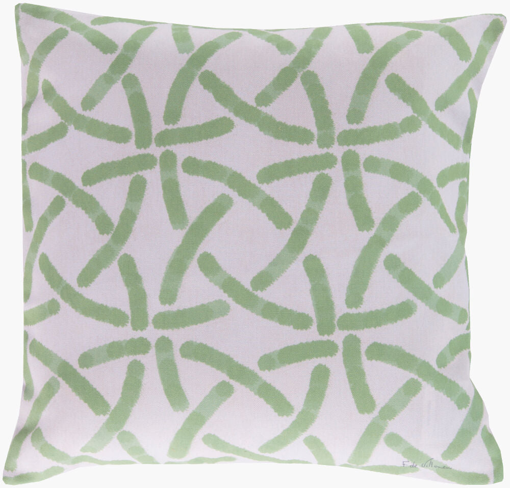 Rain Accent Pillow — Grass Green/Light Beige