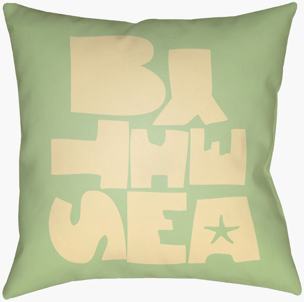 Rain Accent Pillow — Off-White/Seafoam