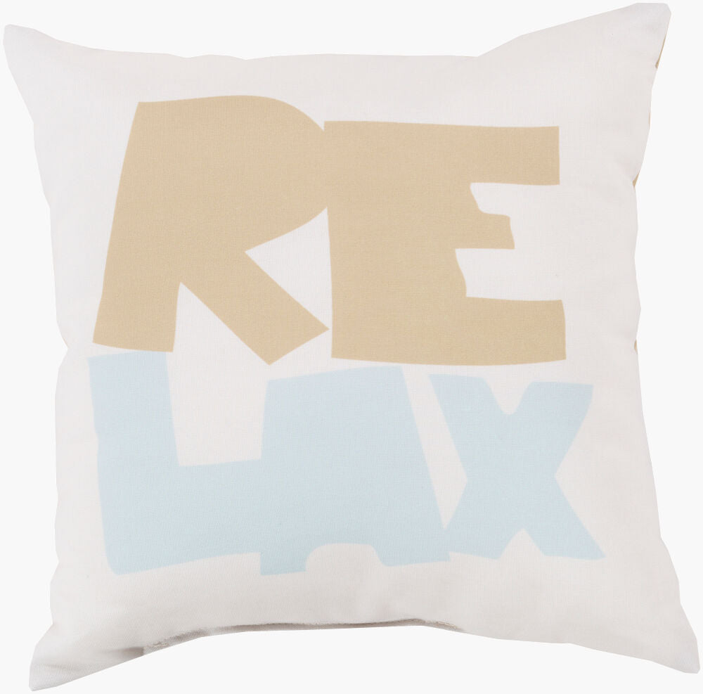 Rain Accent Pillow — Off-White/Pale Blue