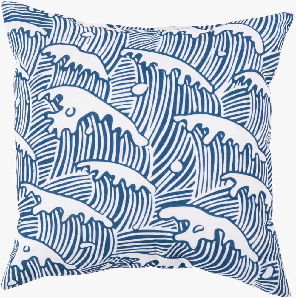 Rain Accent Pillow — Blush/Dark Blue