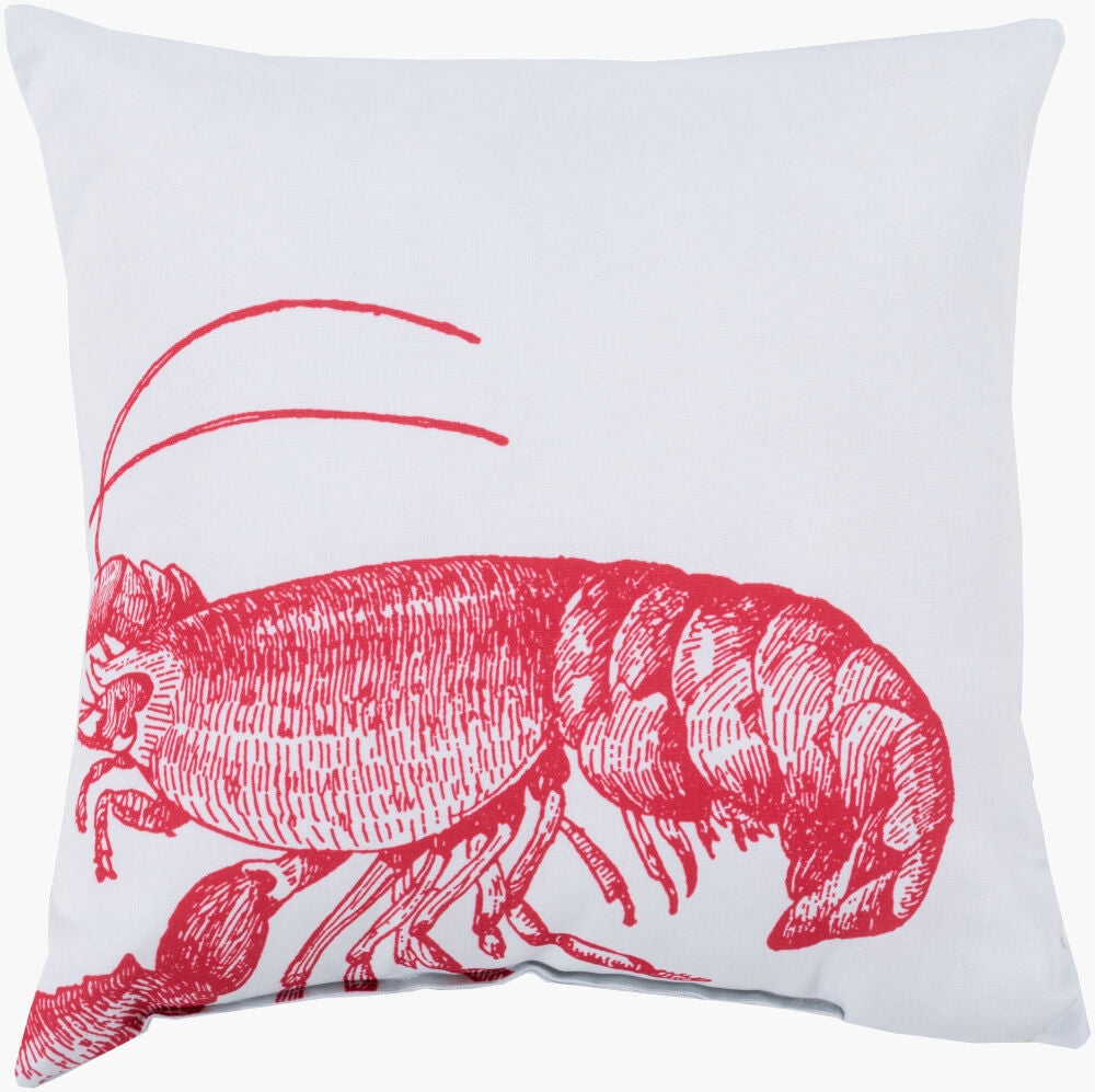 Rain Accent Pillow — Ice Blue/Red