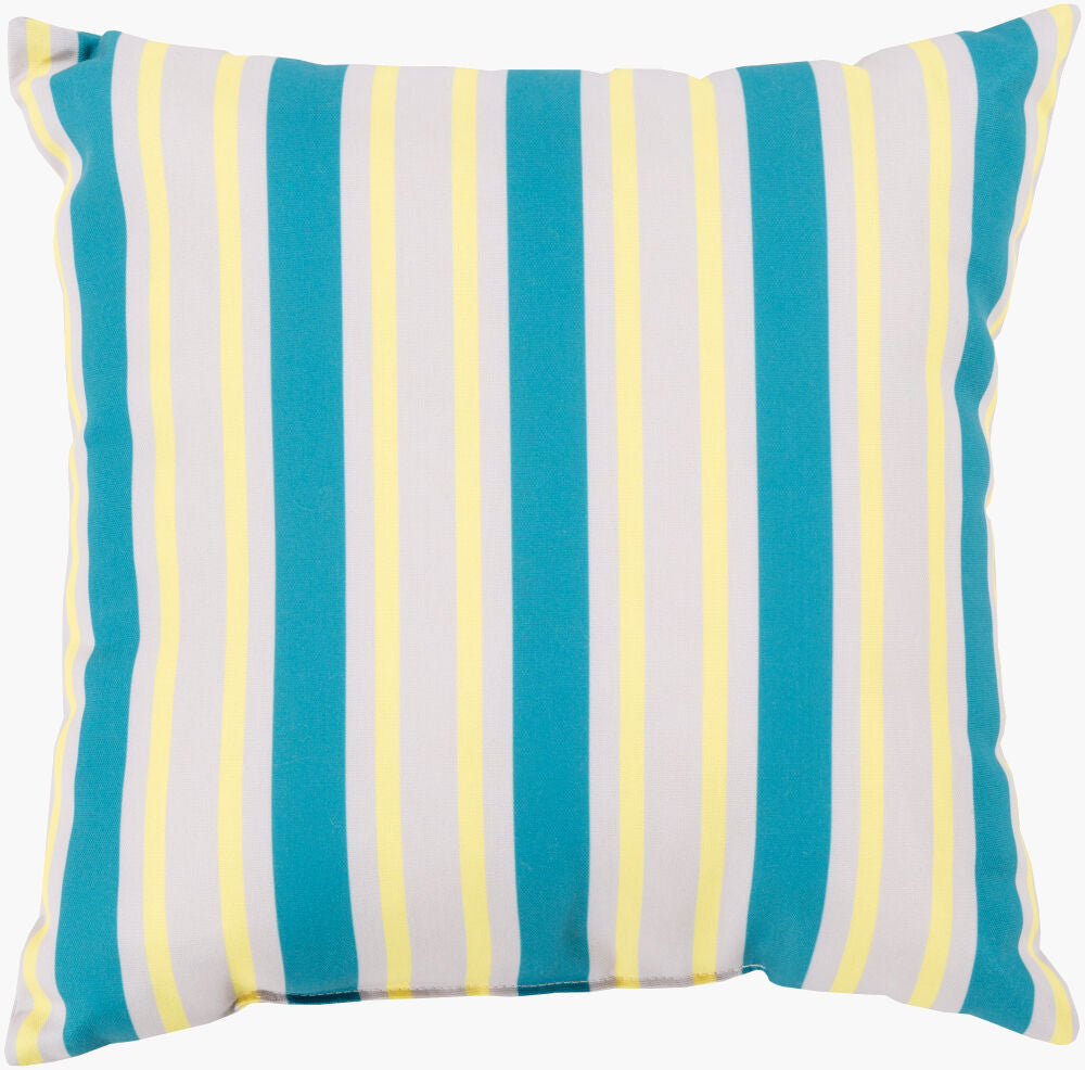Rain Accent Pillow — Aqua/Bright Yellow