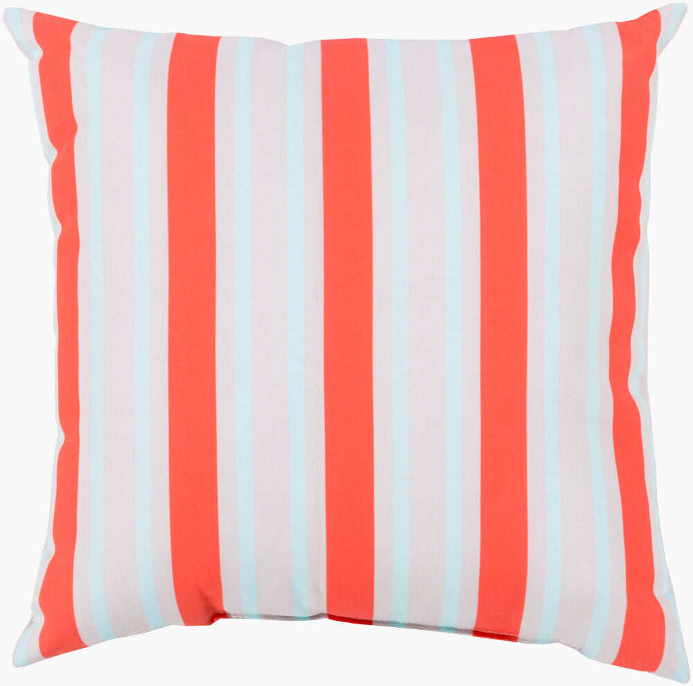 Rain Accent Pillow — Coral/Light Gray