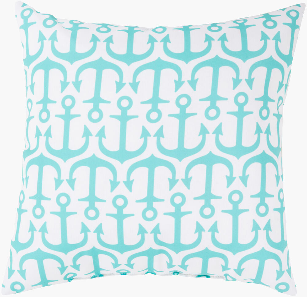 Rain Accent Pillow — Aqua/Off-White