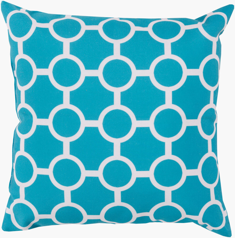 Rain Accent Pillow — Aqua/Light Gray