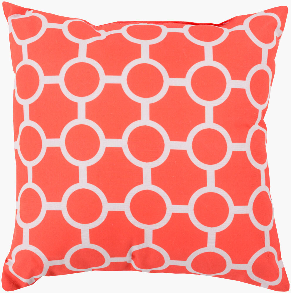 Rain Floor Pillow — Coral/Light Gray