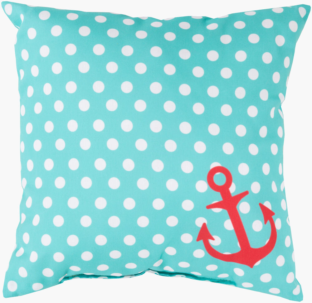Rain Accent Pillow — Aqua/Off-White