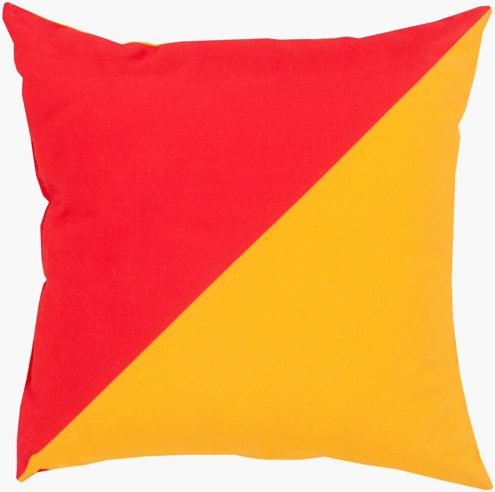 Rain Accent Pillow — Red/Saffron
