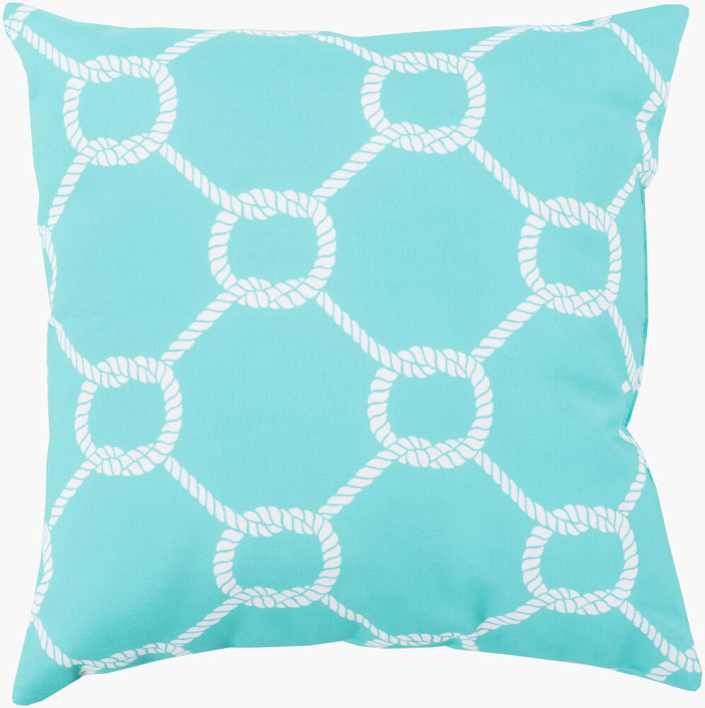 Rain Accent Pillow — Aqua/Off-White