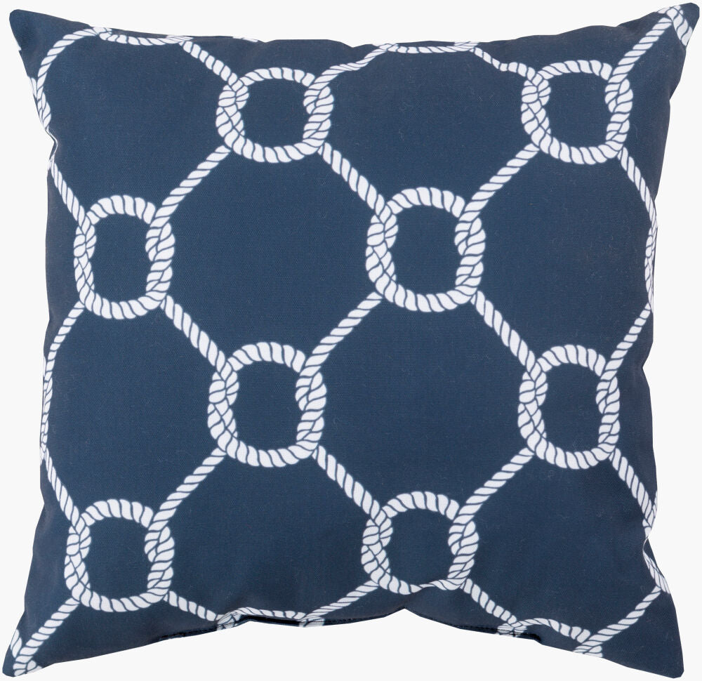 Rain Floor Pillow — Ink Blue/Off-White
